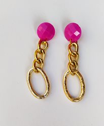 עגילי זהב ורוד