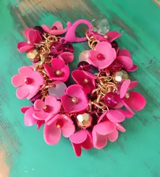 צמיד פרחים בורוד