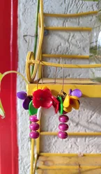 עגילי פרחים צבעוניים